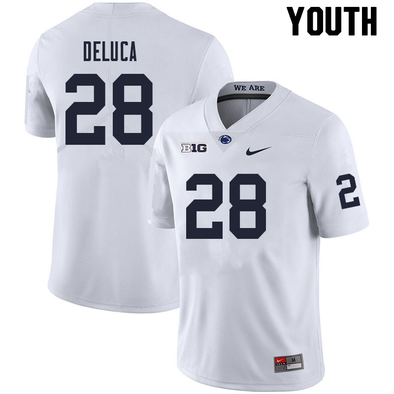 NCAA Nike Youth Penn State Nittany Lions Dominic DeLuca #28 College Football Authentic White Stitched Jersey EGS3798OI